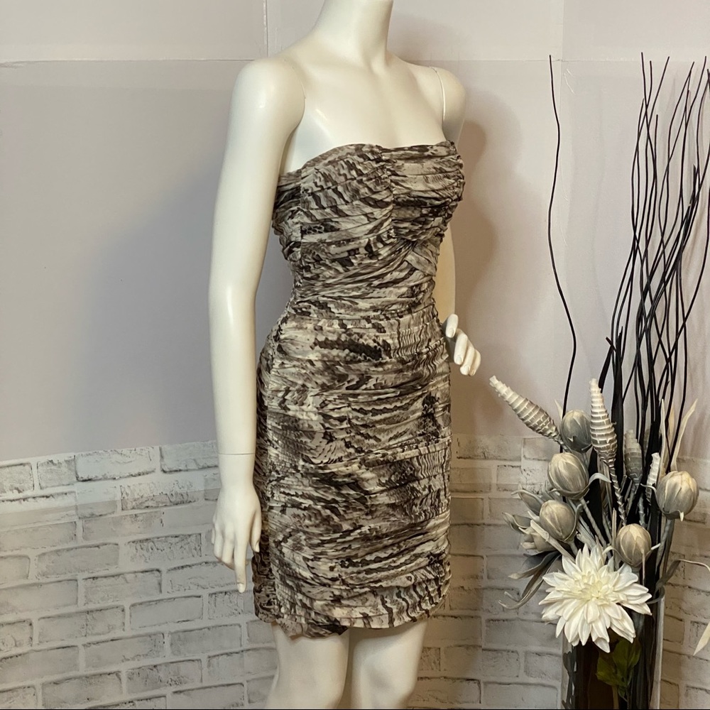 NWT Le Chateau Snake Print Strapless Dress